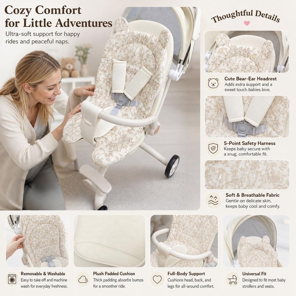 Infant Car Seat Cover - ベビーカーシートクッション ソフトマットレス 子供用ベビーカー カーマット ベビーカーアクセサリー シートクッション