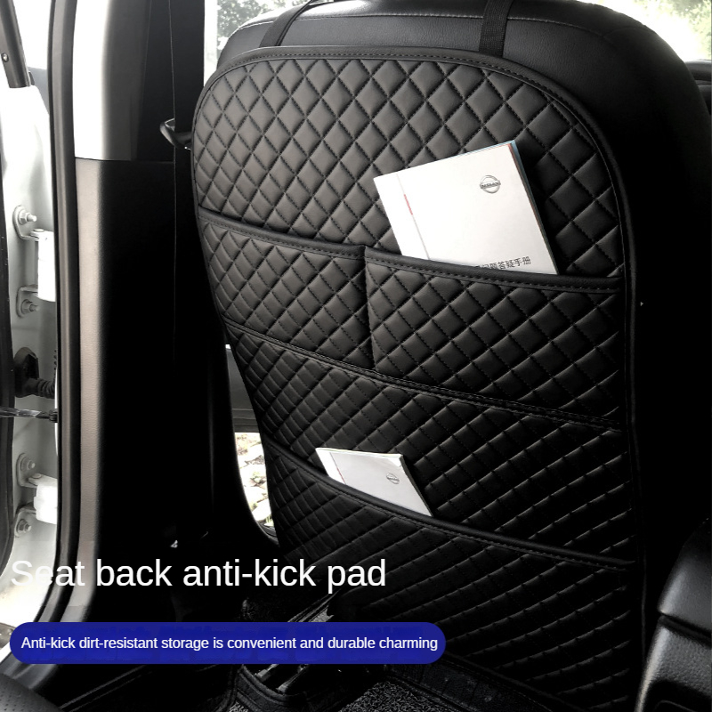 車のアンチキックパッドオーガナイザーポケットレザーユニバーサ - Infant Car Seat Cover のレビューと価格