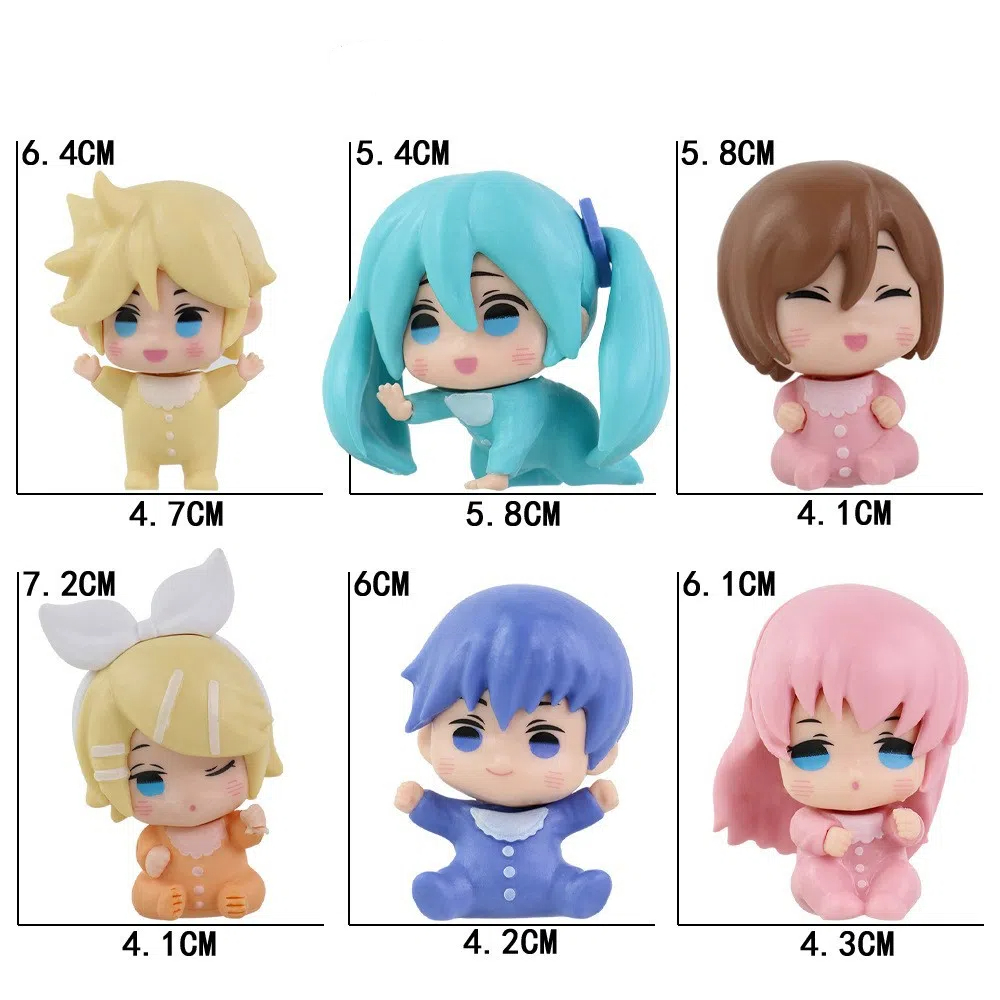 6 ピース/セットアニメ初音ミク q バージョンかわいいベビ - Baby Q Products のレビューと価格