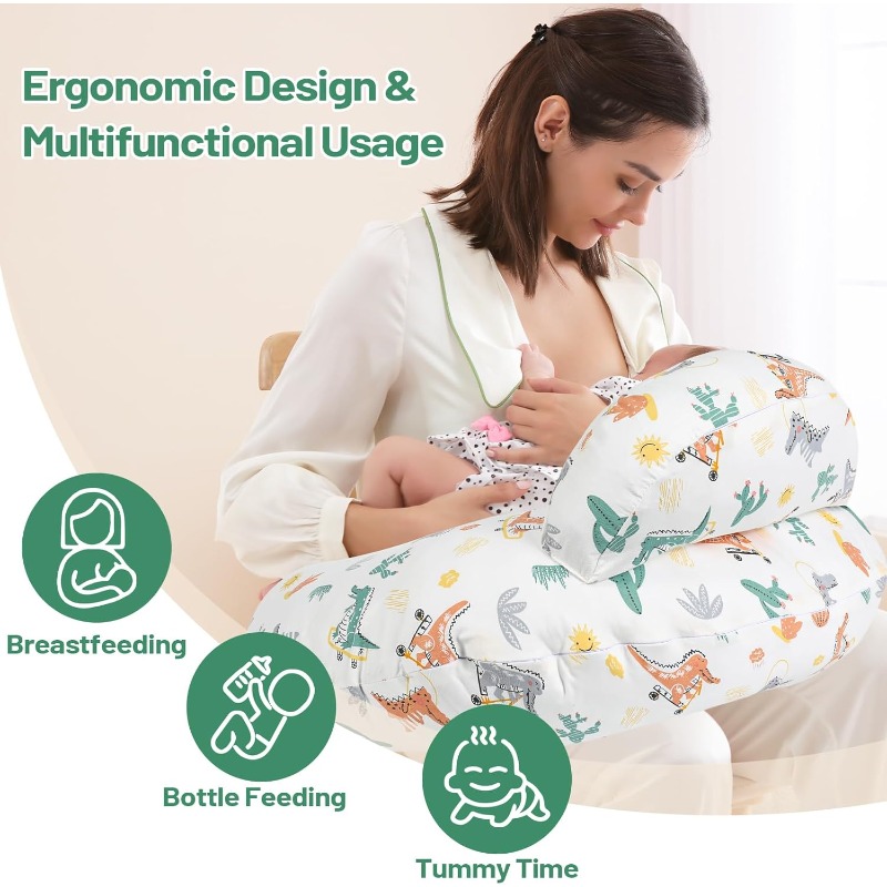 アニマルプリントカバー付き授乳枕 - 取り外し可能で洗える、 - Nursing Pillow Breastfeeding のレビューと価格